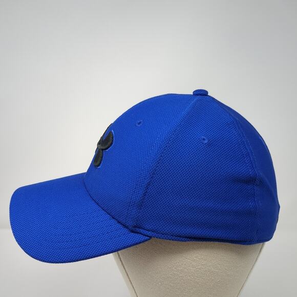 Under Armour Fitted Baseball Cap Blue Large Embroidered Vented Holes 6 Panel - Picture 3 of 9